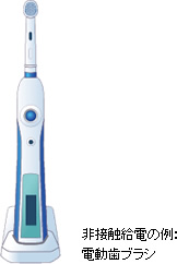 非接触給電の例：電動歯ブラシ
